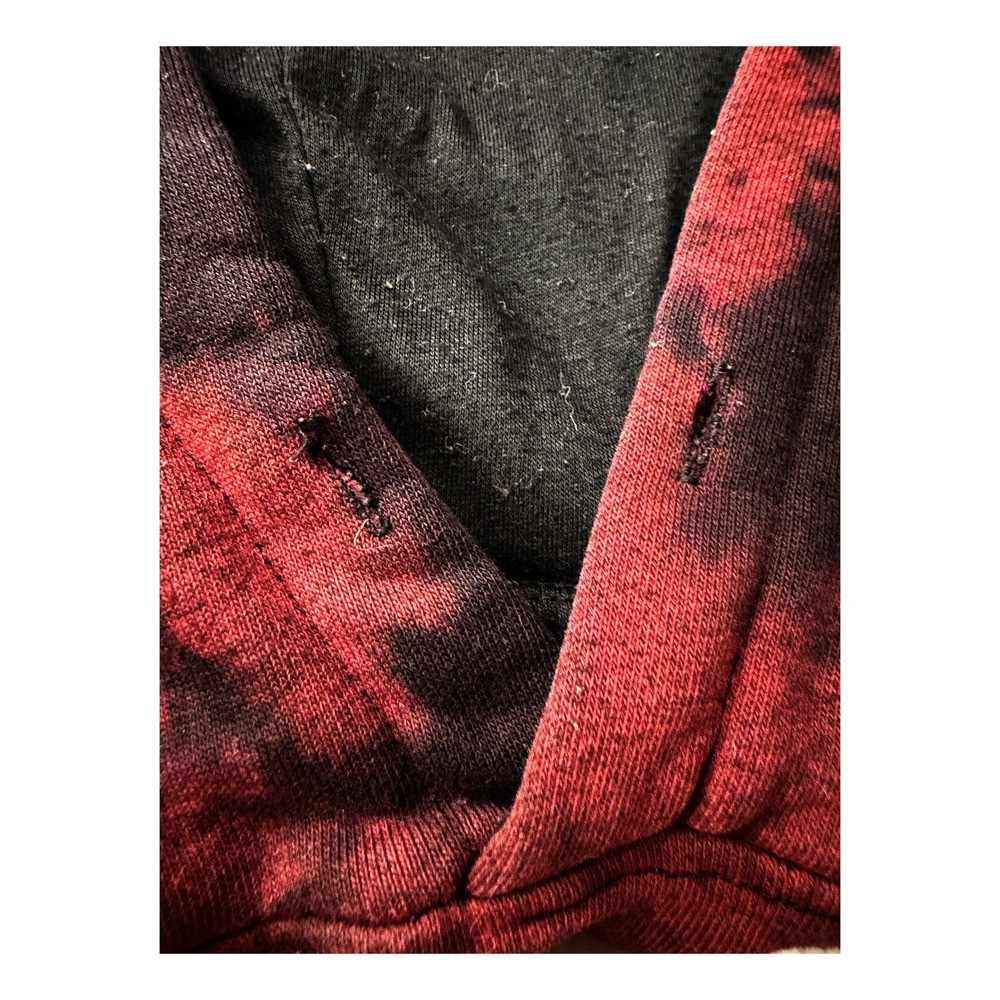 Assholes Live Forever Red Black Tie Dye Devil Horn Hoodie‎ Mens Small Streetwear - Picture 5 of 5